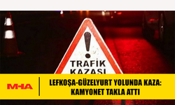 LEFKOŞA-GÜZELYURT YOLUNDA KAZA: KAMYONET TAKLA ATTI
