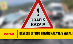 BEYLERBEYİ'NDE MEYDANA GELEN TRAFİK KAZASINDA 5 KİŞİ YARALANDI