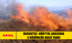 KORKUTELİ–DÖRTYOL ARASINDA 5 DÖNÜMLÜK ARAZİ YANDI