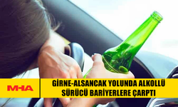 GİRNE-ALSANCAK YOLUNDA ALKOLLÜ SÜRÜCÜ BARİYERLERE ÇARPTI