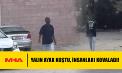 HAMİTKÖY'DE BİR ŞAHIS YALIN AYAK KOŞTU, İNSANLARI KOVALADI