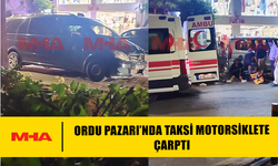 ORDU PAZARI’NDA TAKSİ MOTORSİKLETE ÇARPTI