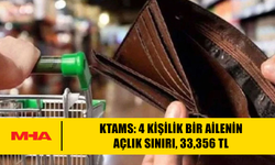 KTAMS: 4 KİŞİLİK BİR AİLENİN AÇLIK SINIRI, 33,356 TL