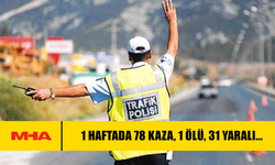 1 HAFTADA 78 KAZA, 1 ÖLÜ, 31 YARALI…