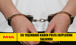 56 YAŞINDAKİ KADIN POLİS EKİPLERİNE SALDIRDI