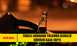 İSKELE-ARDAHAN YOLUNDA ALKOLLÜ SÜRÜCÜ KAZA YAPTI