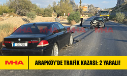 ARAPKÖY’DE TRAFİK KAZASI: 2 YARALI!