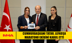 CUMHURBAŞKANI TATAR, LEFKOŞA MARATONU EKİBİNİ KABUL ETTİ...