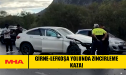 GİRNE-LEFKOŞA YOLUNDA ZİNCİRLEME KAZA!