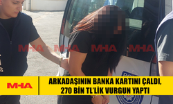 ARKADAŞININ BANKA KARTINI ÇALDI, 270 BİN TL’LİK VURGUN YAPTI