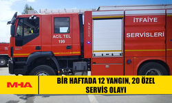 BİR HAFTADA 12 YANGIN, 20 ÖZEL SERVİS OLAYI