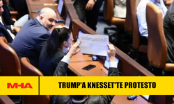 TRUMP'A KNESSET'TE PROTESTO...
