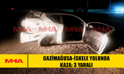 GAZİMAĞUSA-İSKELE YOLUNDA KAZA: 3 YARALI