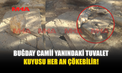 BUĞDAY CAMİİ YANINDAKİ TUVALET KUYUSU HER AN ÇÖKEBİLİR!