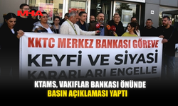KTAMS, VAKIFLAR BANKASI ÖNÜNDE BASIN AÇIKLAMASI YAPTI