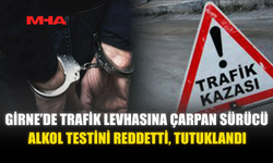 GİRNE’DE TRAFİK LEVHASINA ÇARPTAN SÜRÜCÜ ALKOL TESTİNİ REDDETTİ‚ TUTUKLANDI