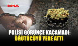 POLİSTEN KAÇAMADI: ÖĞÜTÜCÜYÜ YERE ATTI