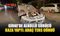 GİRNE’DE ALKOLLÜ SÜRÜCÜ KAZA YAPTI: ARAÇ TERS DÖNDÜ