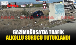 GAZİMAĞUSA’DA TRAFİK KAZASI: ARAÇ TARLAYA UÇTU