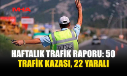 HAFTALIK TRAFİK RAPORU: 50 TRAFİK KAZASI, 22 YARALI