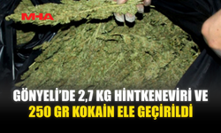 GÖNYELİ’DE 2,7 KG HİNTKENEVİRİ VE 250 GR KOKAİN ELE GEÇİRİLDİ