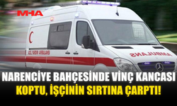 DOĞANCI'DA VİNÇ KANCASI KOPTU‚ İŞÇİNİN SIRTINA ÇARPTI!