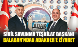 SİVİL SAVUNMA TEŞKİLAT BAŞKANI BALABAN'NDAN ADAKDER’E ZİYARET