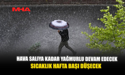 HAVA SALIYA KADAR YAĞMURLU DEVAM EDECEK, SICAKLIK HAFTA BAŞI DÜŞECEK