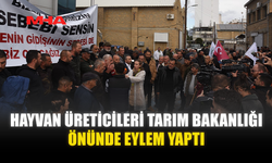 HAYVAN ÜRETİCİLERİ TARIM BAKANLIĞI ÖNÜNDE EYLEM YAPTI