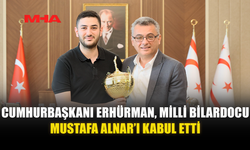 CUMHURBAŞKANI ERHÜRMAN, MİLLİ BİLARDOCU MUSTAFA ALNAR’I KABUL ETTİ