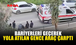 KARŞIYA GEÇMEK İSTERKEN ARAÇ ÇARPTI