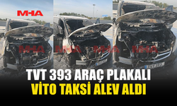 ERCAN HAVALİMANI’NDA PARK HALİNDEKİ TAKSİ ALEV ALDI