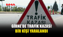 GİRNE’DE MOTORSİKLET OTOMOBİLE ÇARPTI: 1 YARALI