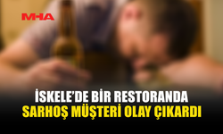 İSKELE’DE BİR RESTORANDA SARHOŞ MÜŞTERİ ORTALIĞI BİRBİRİNE KATTI