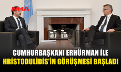CUMHURBAŞKANI TUFAN ERHÜRMAN İLE RUM LİDER NİKOS HRİSTODULİDİS GÖRÜŞMESİ BAŞLADI