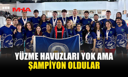 DAÜ YÜZME TAKIMI HAVUZ OLMADAN ÇİFTE ŞAMPİYON OLDU