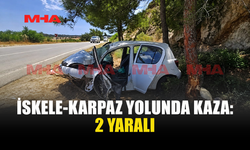 İSKELE-KARPAZ YOLUNDA ARAÇ AĞACA ÇARPTI