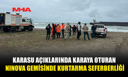 SAKARYA'DA KURU YÜK GEMİSİ KARAYA OTURDU