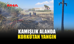 EVSU İLE HACI ALİ FABRİKASI ARASINDA KAMIŞLIK ALANDA YANGIN