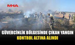 GÜVERCİNLİK'TE ÇIKAN YANGIN KISA SÜREDE KONTROL ALTINA ALINDI