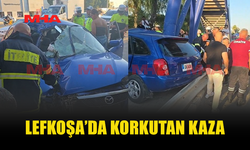 LEFKOŞA’DA KORKUTAN KAZA: BARİYERLERİ AŞIP BETONA VURUP DURABİLDİ