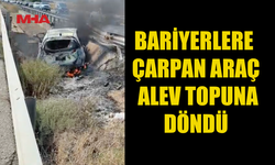 KAZA SONRASI ÇIKAN YANGINDA ARAÇ KÜL OLDU