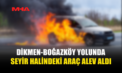 DİKMEN-BOĞAZKÖY YOLUNDA ARAÇ YANGINI