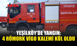 YEŞİLKÖY'DE ARAZİDE ÇIKAN YANGIN BÜYÜK ZARARA YOL AÇTI