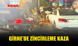 GİRNE’DE 3 ARACIN KARIŞTIĞI KAZADA 2 KİŞİ YARALANDI