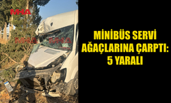 KONTROLDEN ÇIKAN MİNİBÜS AĞAÇLARA ÇARPTI