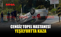 CENGİZ TOPEL HASTAHANESİ ÖNÜNDE KAZA: ARAÇ TAKLA ATTI!