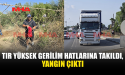GAZİMAĞUSA’DA TIR’IN TAKILDIĞI ELEKTRİK TELLERİ YANGIN ÇIKARDI
