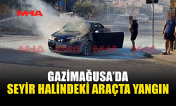 DENİZ PİYADE CADDESİ’NDE ARAÇ ALEVLERE TESLİM OLDU