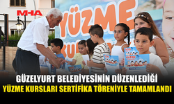 GÜZELYURT BELEDİYESİ’NİN DÜZENLEDİĞİ YÜZME KURSUNU TAMAMLAYAN ÇOCUKLAR SERTİFİKALARINI ALDI
